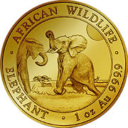 Somalia Elefant Goldmünzen