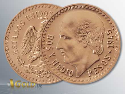 Centenario, Hidalgo, 2,5 Pesos in Gold (Mexiko)