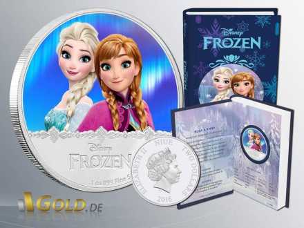 Disney Frozen - Magic of the Northern Lights Princessin Elsa uns Anna 1 oz Silbermünze Proof