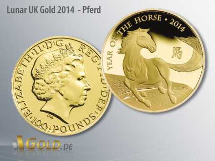 Lunar UK Gold, Motiv 2014 Pferd, 1 oz