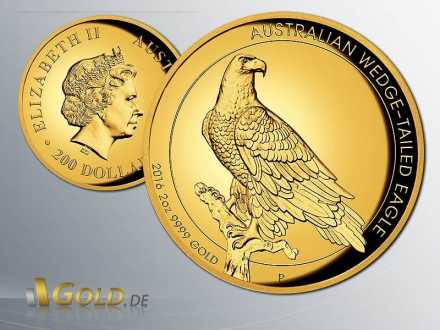Wedge-tailed Eagle 2016 High Relief 2 oz Goldmünze