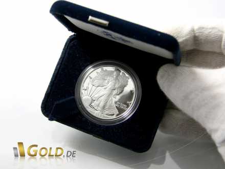 American Eagle Silbermünze PP, 2005, mit Schatulle