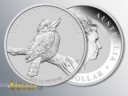 Australian Kookaburra, Motiv 2010, 1 oz Silber