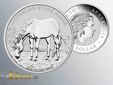 Australian Stock Horse 2013, Vorder- und Rückseite der 1 oz Silber-Münze