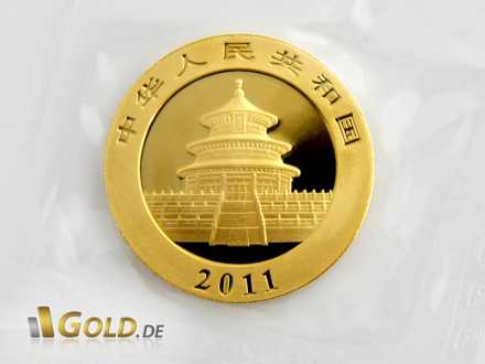 China Panda Gold, 1 oz, mit Himmelstempel