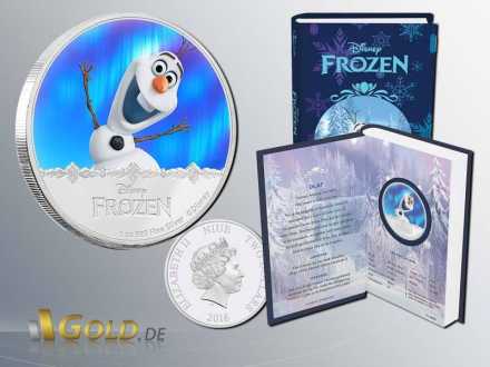 Disney Frozen 2016 - Magic of the Northern Lights Princessin Olaf 1 oz Silbermünze Proof