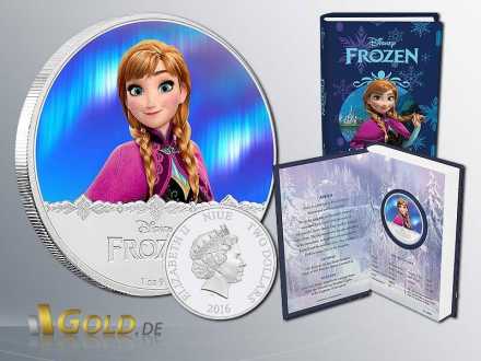 Disney Frozen - Magic of the Northern Lights Princessin Anna 1 oz Silbermünze Proof
