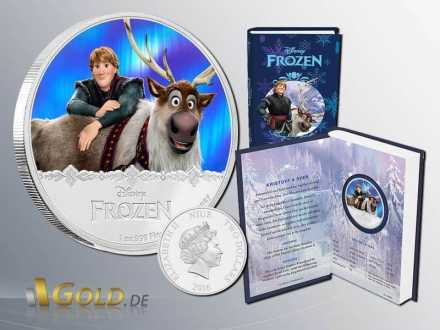 Disney Frozen - Magic of the Northern Lights Princessin Kristoff und Sven1 oz Silbermünze Proof