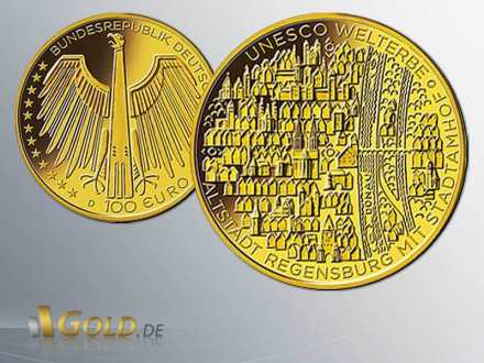 Gold-Euro 2016: Regensburg mit Stadtamhof 1/2 oz Gold
