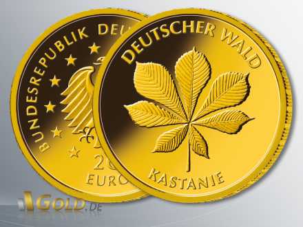 Gold-Euro Deutscher Wald, Motiv Kastanie 2014