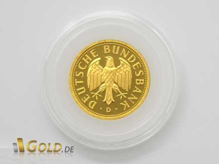 Gold-Mark mit Adler und Schriftzug Deutsche Bundesbank
