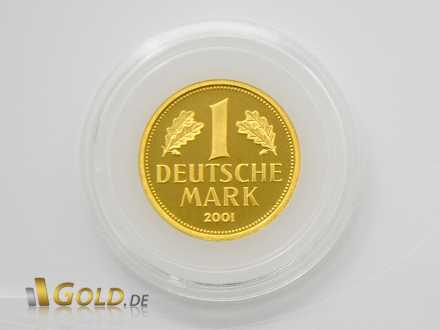 Wertseite der Goldmark mit Jahreszahl 2001