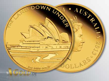 The Land Down Under, Sydney Opera House 2013, Ausgabe als 1/4 oz und 2 oz Goldmünze