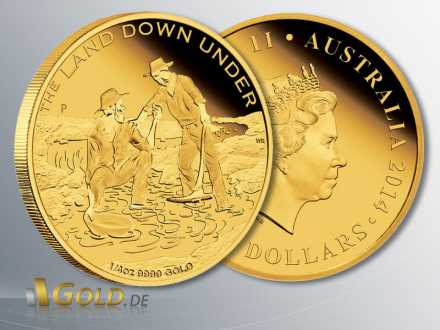 The Land Down Under, 1. Motiv 2014: Gold Rush, 1/4 oz Goldmünze