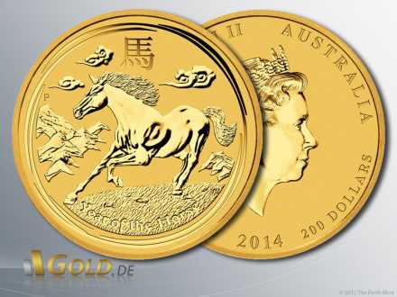 Lunar 2 Pferd 2014 in Gold