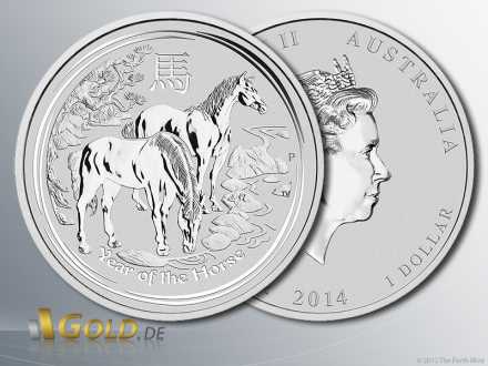 Lunar Serie 2 in Silber, Motiv 2014: Pferd