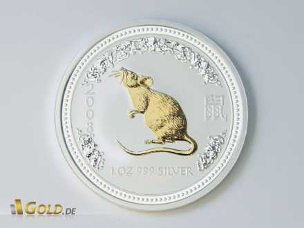 Lunar I Maus (Year of the Mouse) Gold-Applikation (gilded/vergoldet)