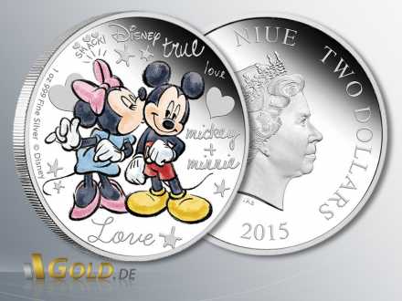 Disney, Mickey and Minnie in Love, 1 oz Silbermünze
