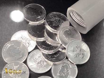 Maple Leaf Silbermünzen aus Tube