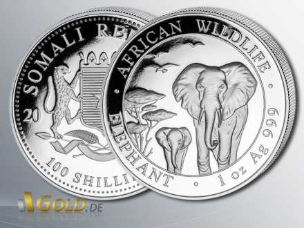 Somalia Elefant Silber, 2015, 1 oz, 100 Shillings