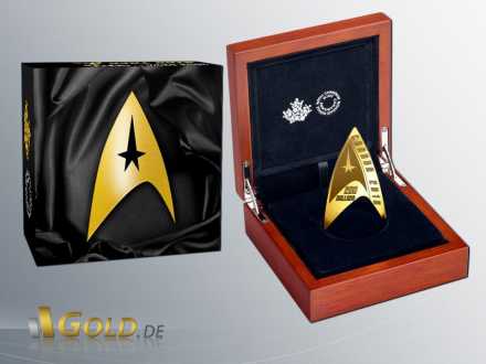 Royal Canadian Mint Deltamünze 50 Jahre Star Trek Gold 16,2 g 2016 Shipper
