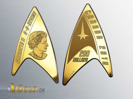 Royal Canadian Mint Deltamünze 50 Jahre Star Trek Gold 16,2 g 2016