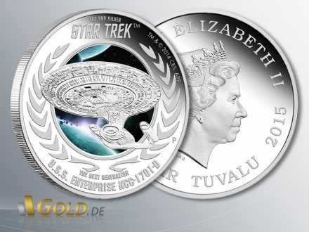 Star Trek, Next Generation - U.S.S. Enterprise NCC-1701-D, Silbermünze 1 oz