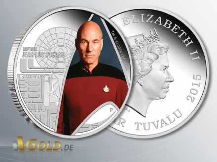 Star Trek, Raumschiff Enterprise Next Generation - Captain Jean-Luc Picard, 1 oz Silber-Münze