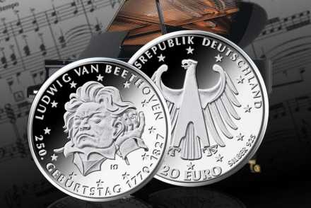 20 Euro Silbermünze - 250. Geburtstag Ludwig van Beethoven: Jetzt vergleichen!