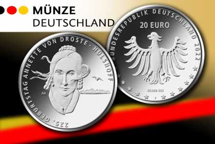 20 Euro BRD Silber: 225. Geburtstag Annette von Droste-Hülshoff