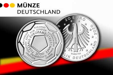 20 Euro Gedenkmünze Silber - Fußball-EM 2021 - Jetzt zur EM!