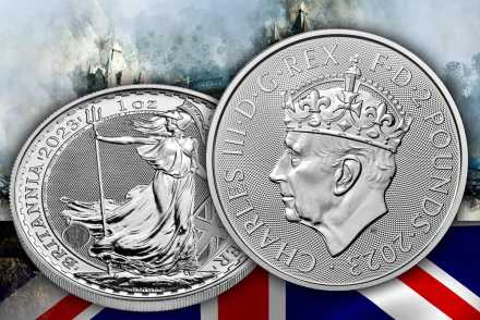 Britannia Silber 2023 mit besonderem Portrait von König Charles III.