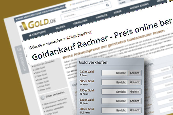 Goldankauf Rechner zeigt die besten Ankaufspreise der Händler auf Gold.de