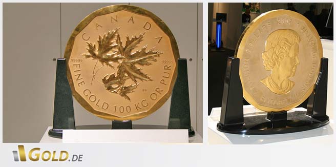Big Maple Leaf 100 kg Goldmünze