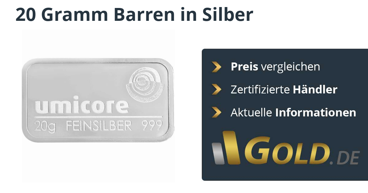 20 g Silberbarren – Preise vergleichen auf GOLD.DE