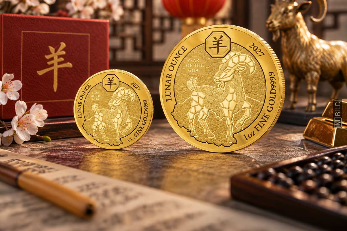 Ruanda Lunar Gold: Motiv Ziege 2027 jetzt vorbestellen!