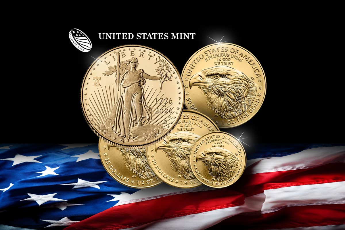American Eagle Gold Proof: Jubiläumsausgabe zum 250. Geburtstag der USA!