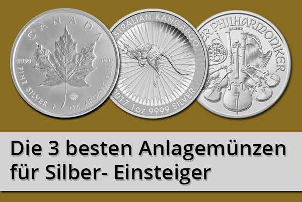 Die 3 besten Anlagemünzen aus Silber für Einsteiger