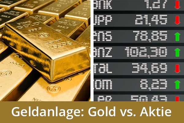 Geldanalge Vergleich - was ist besser: Aktie oder Gold?