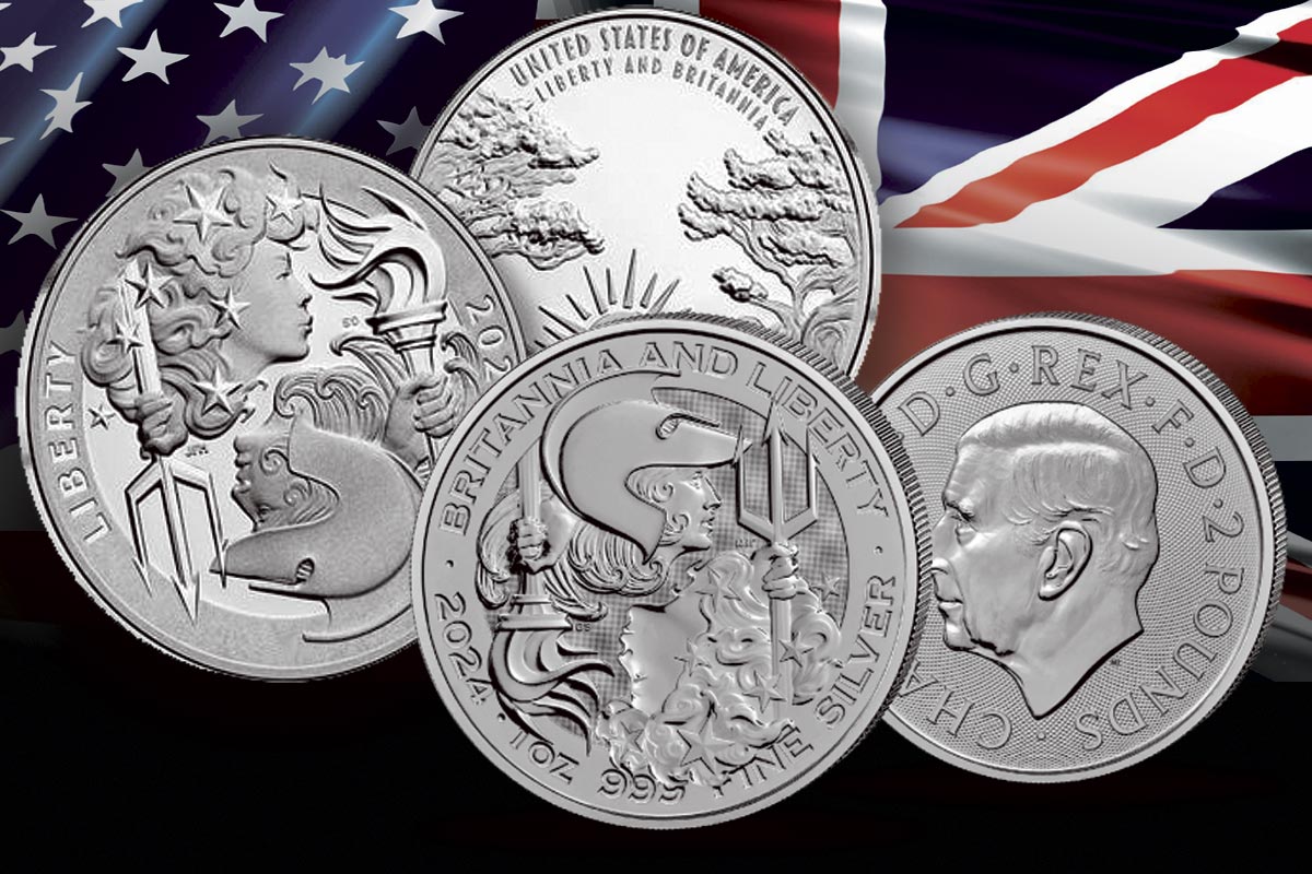Britannia and Liberty Silber – britisch-amerikanische Münzen der Royal Mint und US Mint