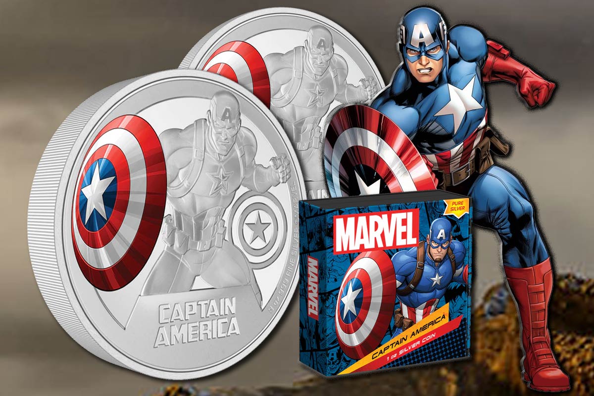 Captain America 2023 1 oz & 3 oz Silber: Neue Marvel-Münzen hier anschauen!