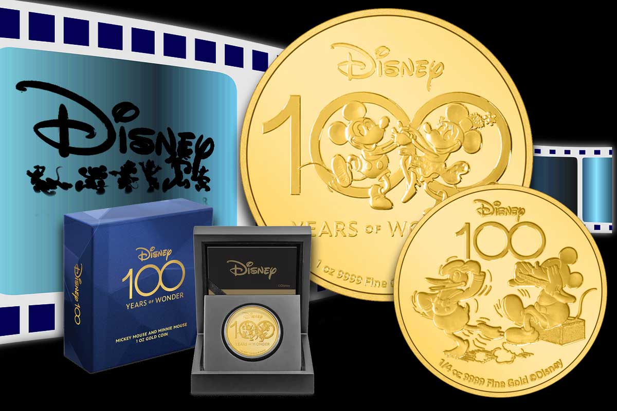 Disney - 100 Years of Wonder: Jubiläumsmünze in Gold der NZ Mint