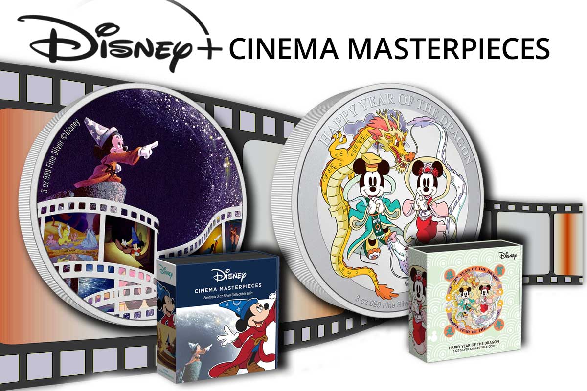 Disney Lunar Dragon & Disney Cinema Masterpieces “Fanatasia” – Neu von der NZ Mint! 