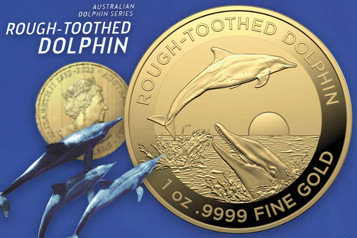 Jetzt neues Motiv vergleich! Dolphin-Serie RAM 2023 Gold – Rough-Toothed Dolphin