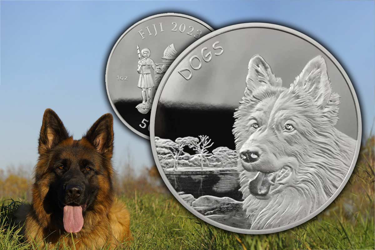 Fiji Dogs Silber neues Motiv – Schäferhund 2023: Jetzt vergleichen und sammeln!
