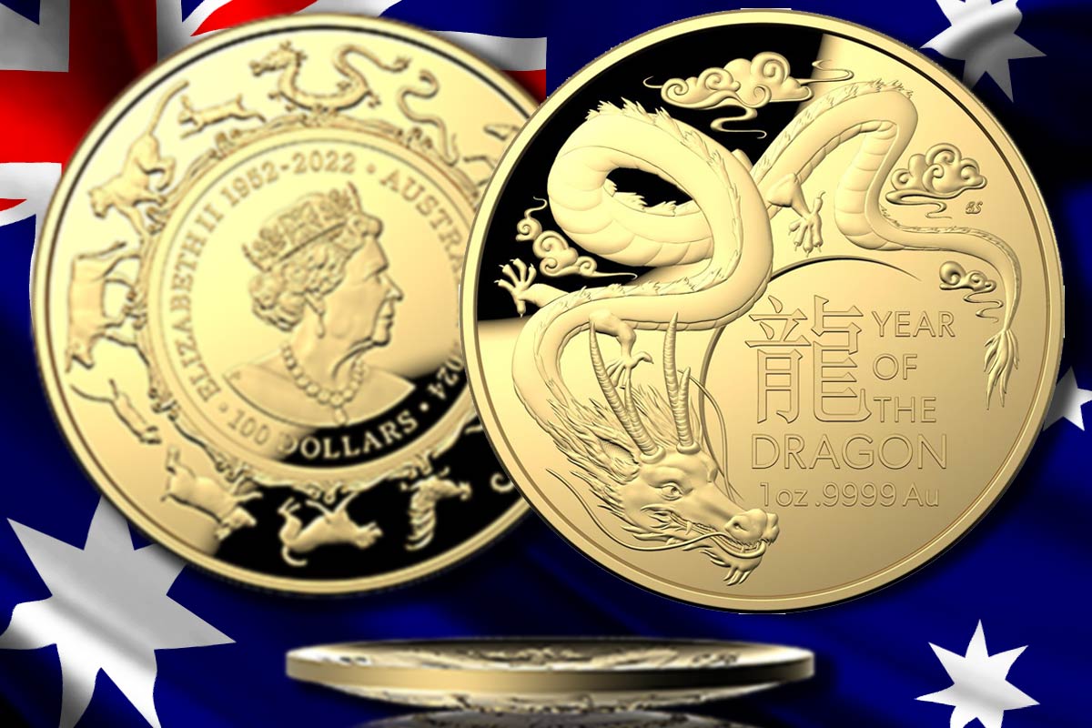 Lunar II (RAM) Drache 2024 in Gold: Neuheit von der Royal Australian Mint!