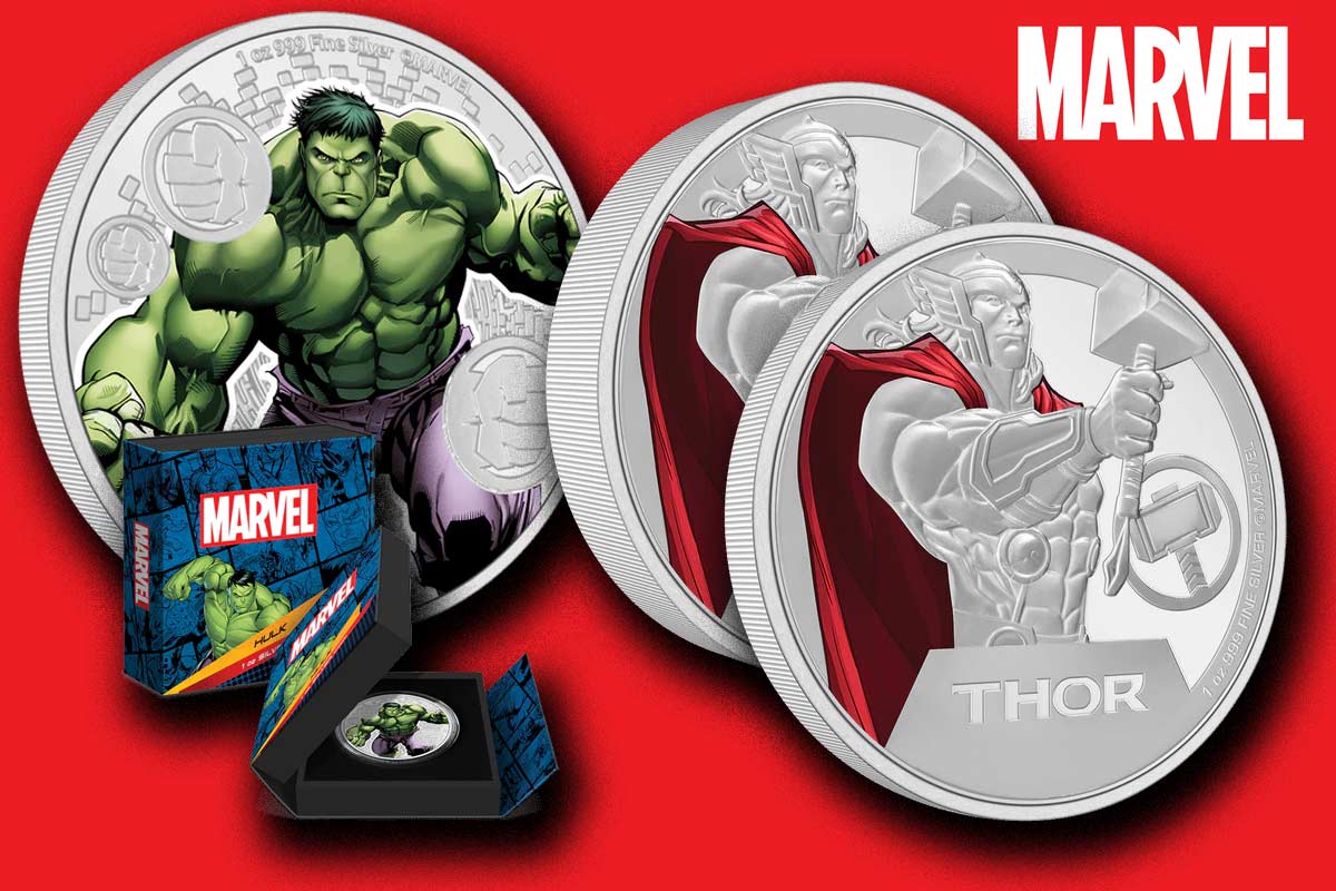 Hulk & Thor Silber – Spannende, neue Ausgaben der NZ Mint in Proof Colour!