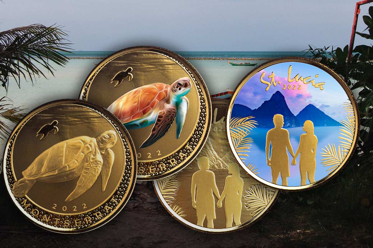 Eastern Caribbean Gold 2022: Jetzt weitere spannende Motive für Montserrat und St. Lucia!