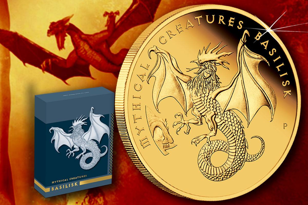 Mythical Creatures – Basilisk 2023 - Faszinierende Münze jetzt in Gold erhältlich!