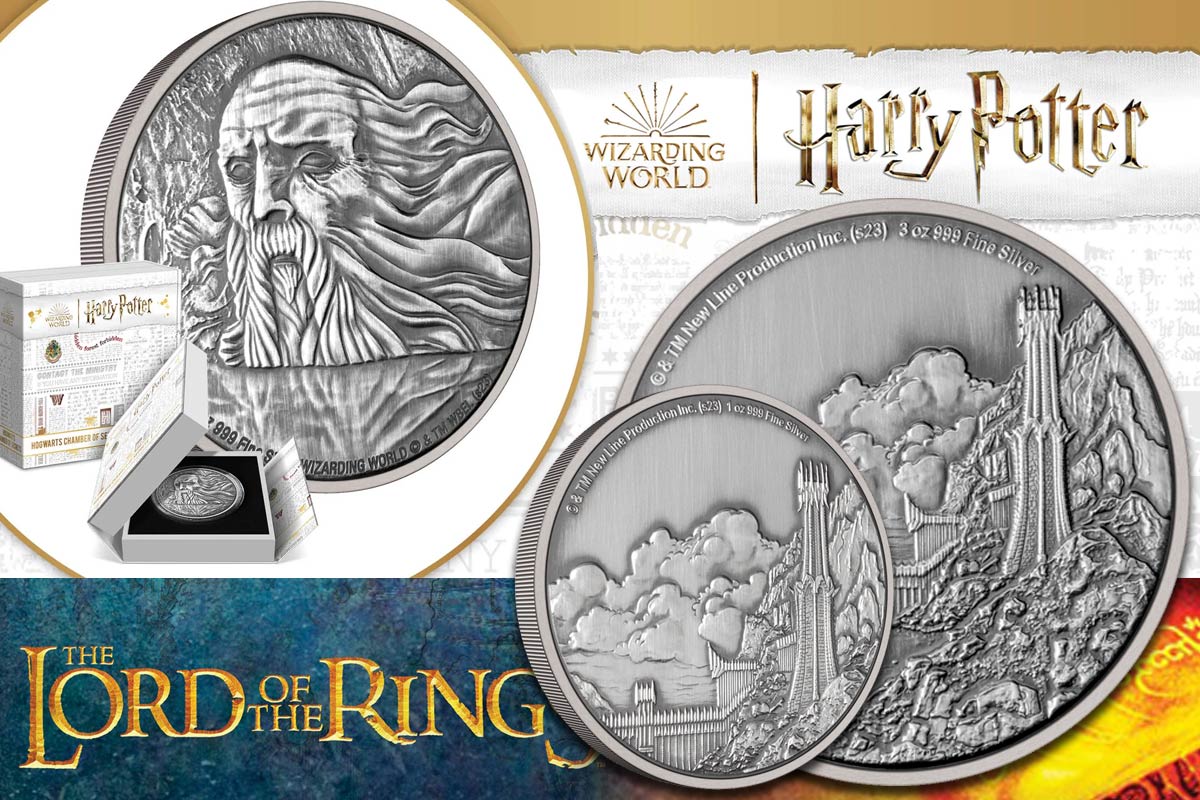 Neue Silbermünzen zu Harry Potter und Herr der Ringe!